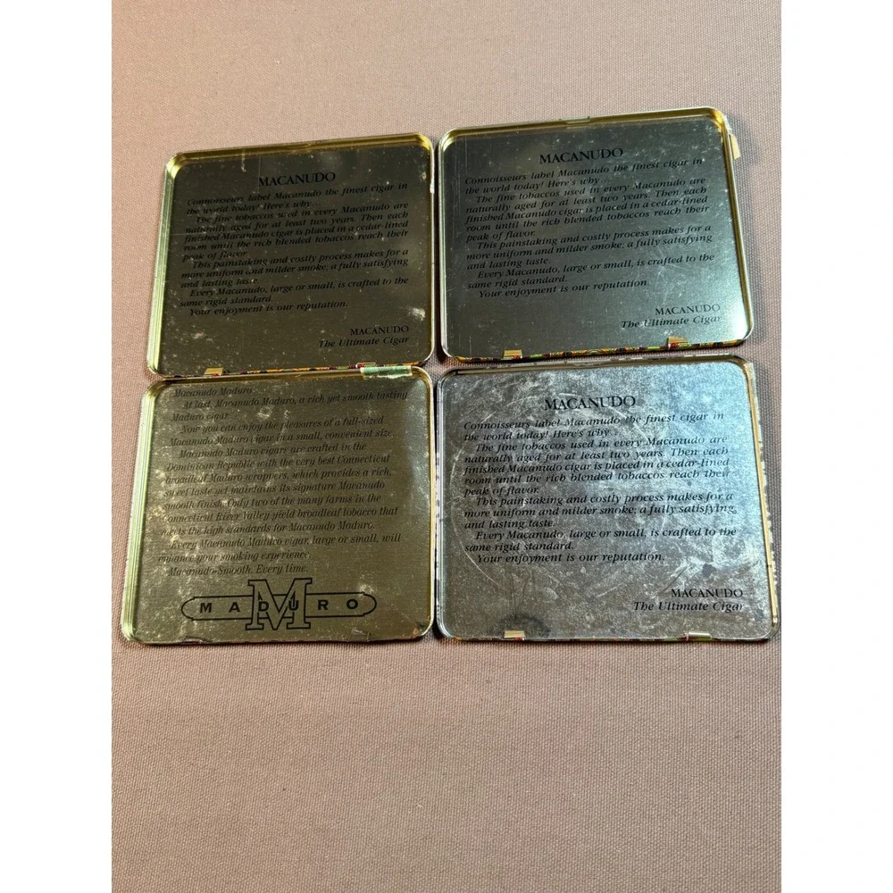 Lot of 4 Macanudo  Exquisite‎ Cigars Box Lids Only Collectors Vintage